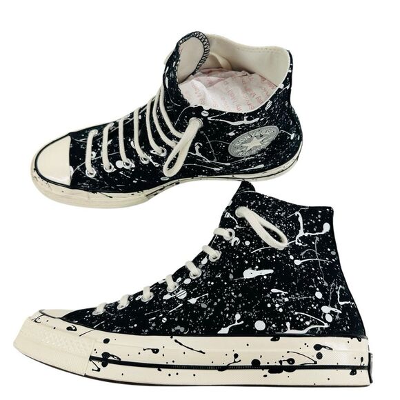 Converse Chuck 70 High Archive Paint Splatter Black Men’s Size 9.5 - Picture 3 of 9
